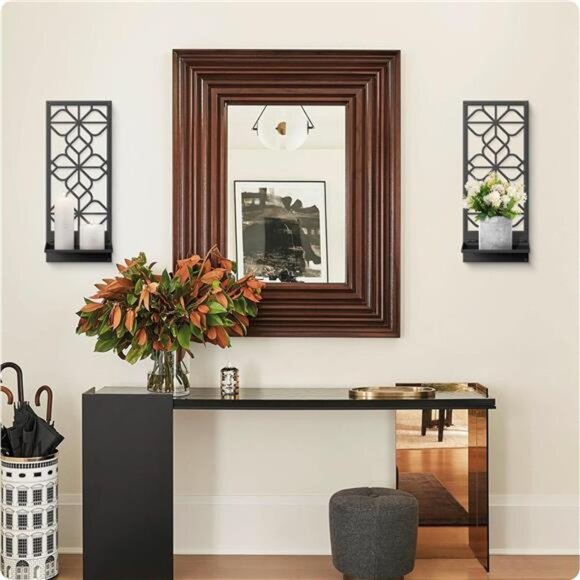 Wall Candle Holder Decor for Living Room Dining Room Bedroom Bathroom - Picture 8 of 8